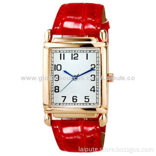 Women's Fashionable Analog Watch with PU Strap (Red)New